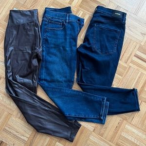 Express jeans and faux leather legging set